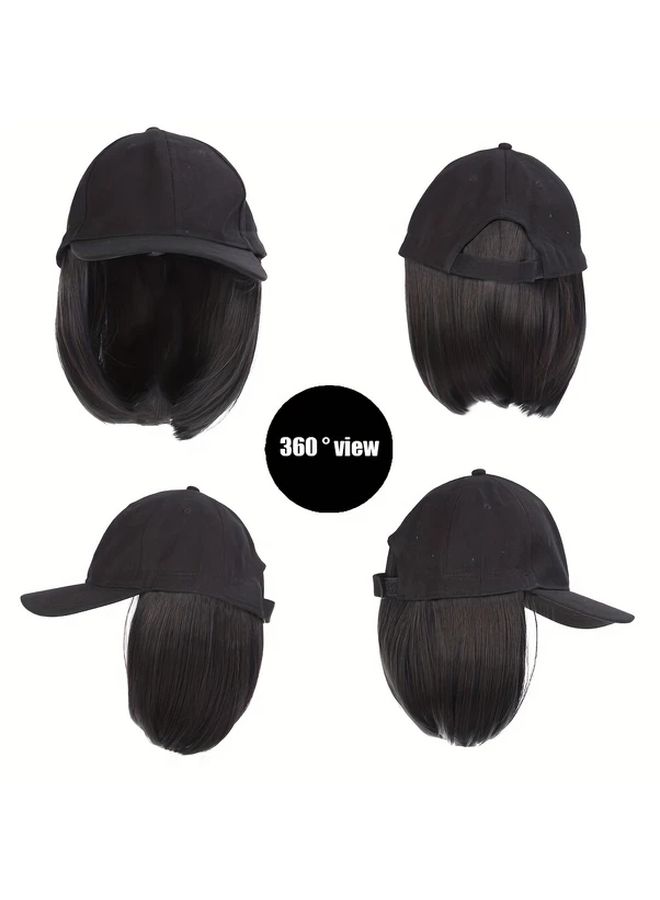 Women Baseball Cap Wig Adjustable Snap Closure Heat Resistant Synthetic Hair AT118 9 6A - Image 3