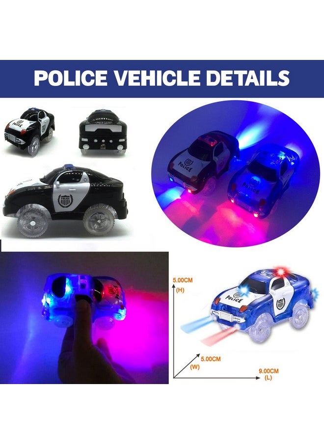 Liberty imports 142 Pieces Police Patrol Chase Create a Road Super Snap Speedway - Magic Journey Flexible Track Set with LED Light Up Toy Cars  - Image 5