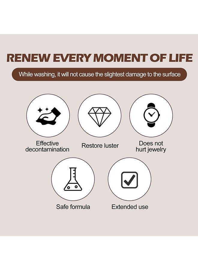 Jewelry Cleaner—Jewelry Cleaner Solution for Diamond, Gold, Silver, Gemstones, Best Extra Concentrated Formula Silver Jewelry Cleaner For Sonic And Ultrasonic Jewelry Cleaner Solution 100ML
