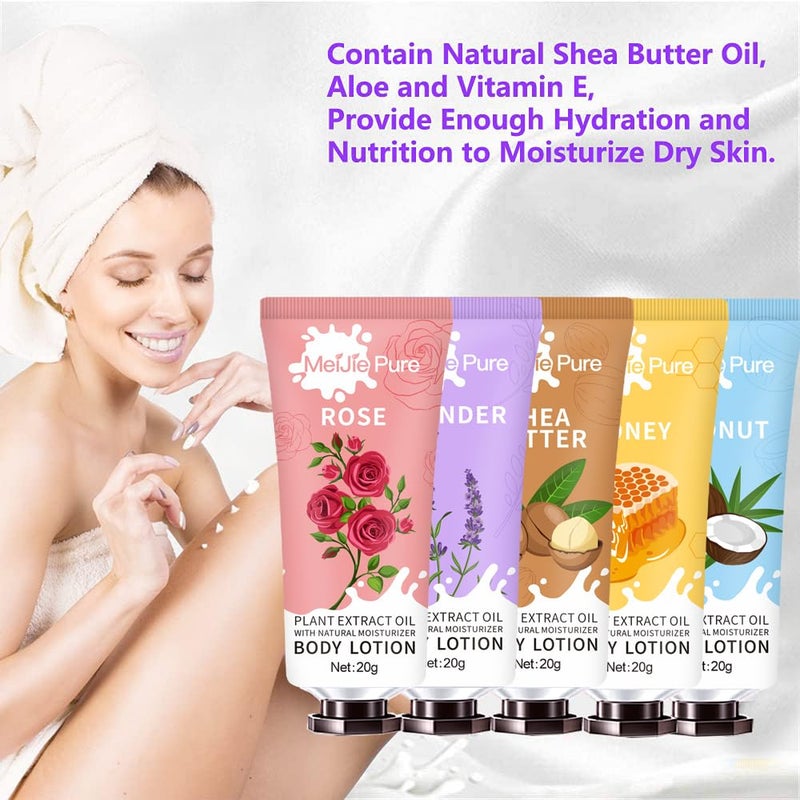DBEAUTYM 20 Pack Lotion for Women,Body Lotion for Dry Skin, Stocking Stuffers for Women,Christmas Gifts Bulk Gifts,Teacher Gifts,Body Cream Travel Size Natural Fragrance Body Moisturizer With Shea Butter - Image 4