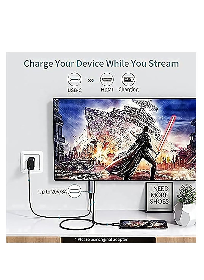 USB Type C to HDMI Conversion Cable for Nintendo Switch / Samsung Dex Station / S21 / S20 / Note20 / TabS7 TV Docking Mode 4K and 1.8m Long for Travel - Image 2