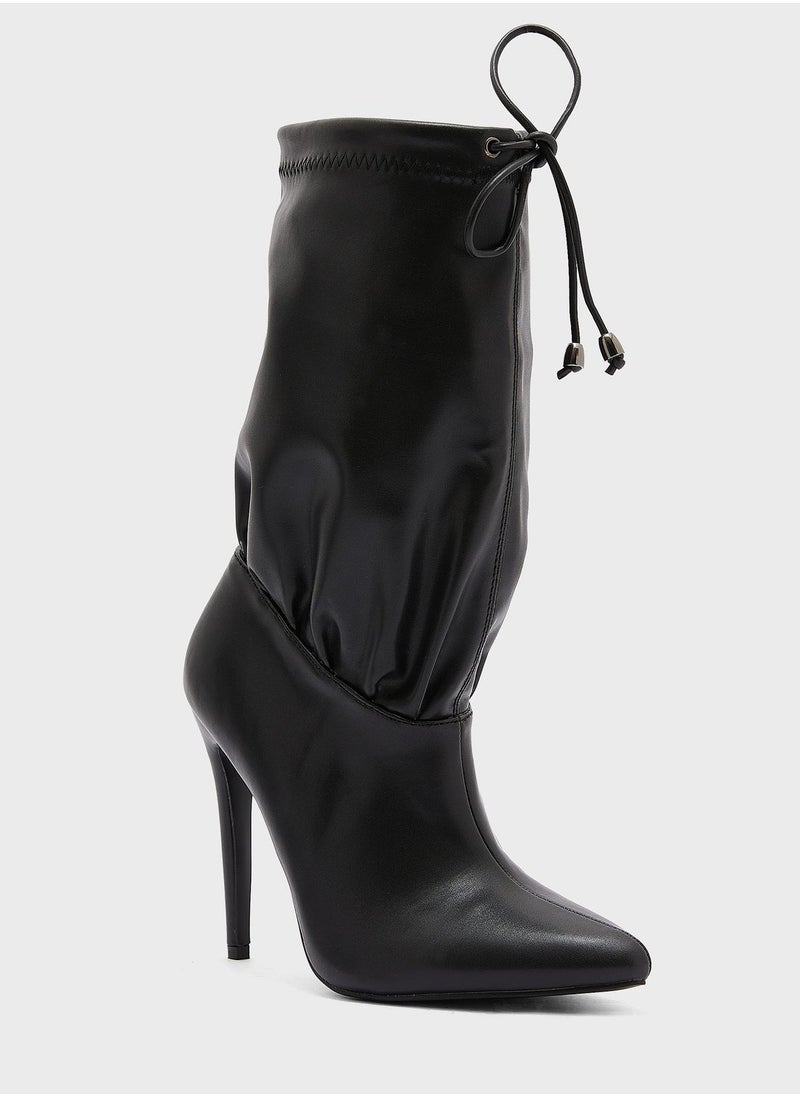 ELLA - Ruched Detail Pointed Boot - Image 1