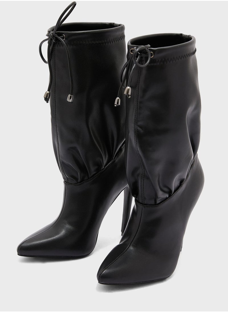 ELLA - Ruched Detail Pointed Boot - Image 1