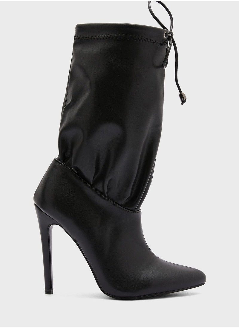 ELLA - Ruched Detail Pointed Boot - Image 1