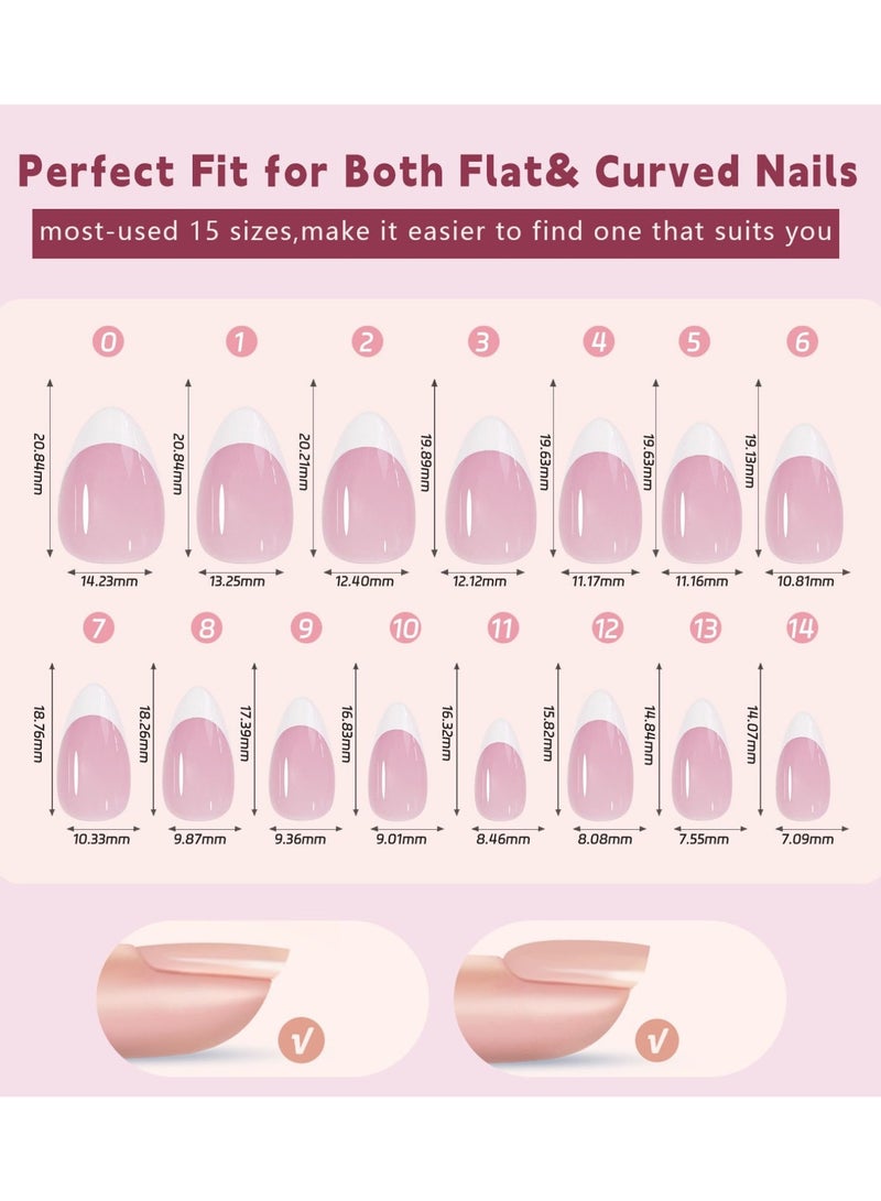 ريمي بيلا أظافر فرنش جل - أظافر فرنش جاهزة بالضغط بشكل ألموند مع برايمر وطبقة أساس مُسبقة 150 قطعة - Image 2