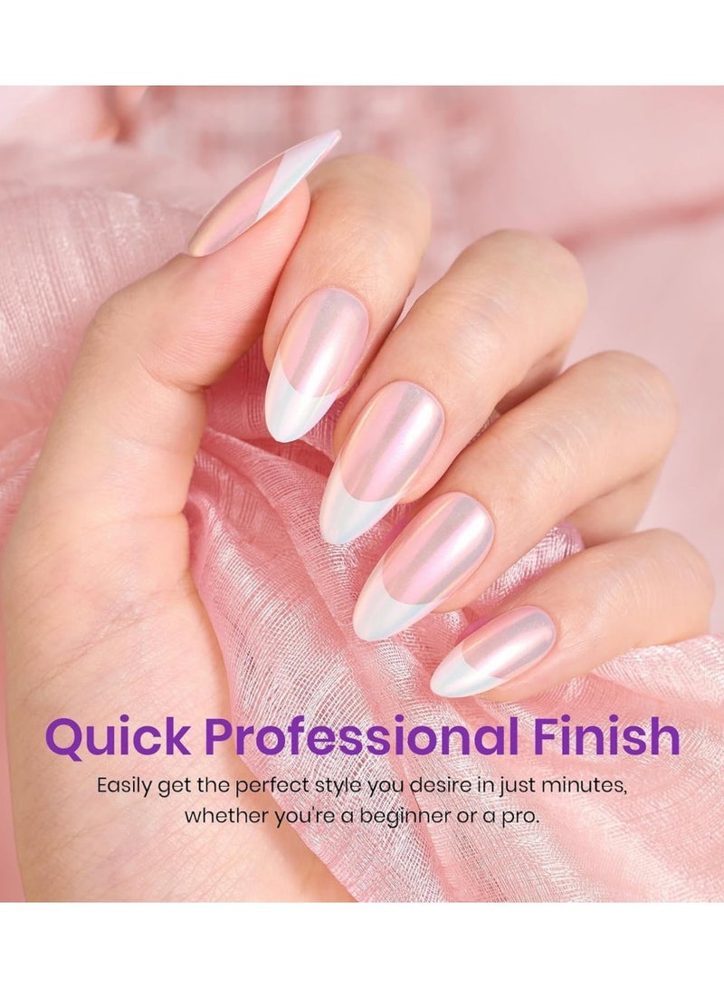 ريمي بيلا أظافر فرنش جل - أظافر فرنش جاهزة بالضغط بشكل ألموند مع برايمر وطبقة أساس مُسبقة 150 قطعة - Image 3