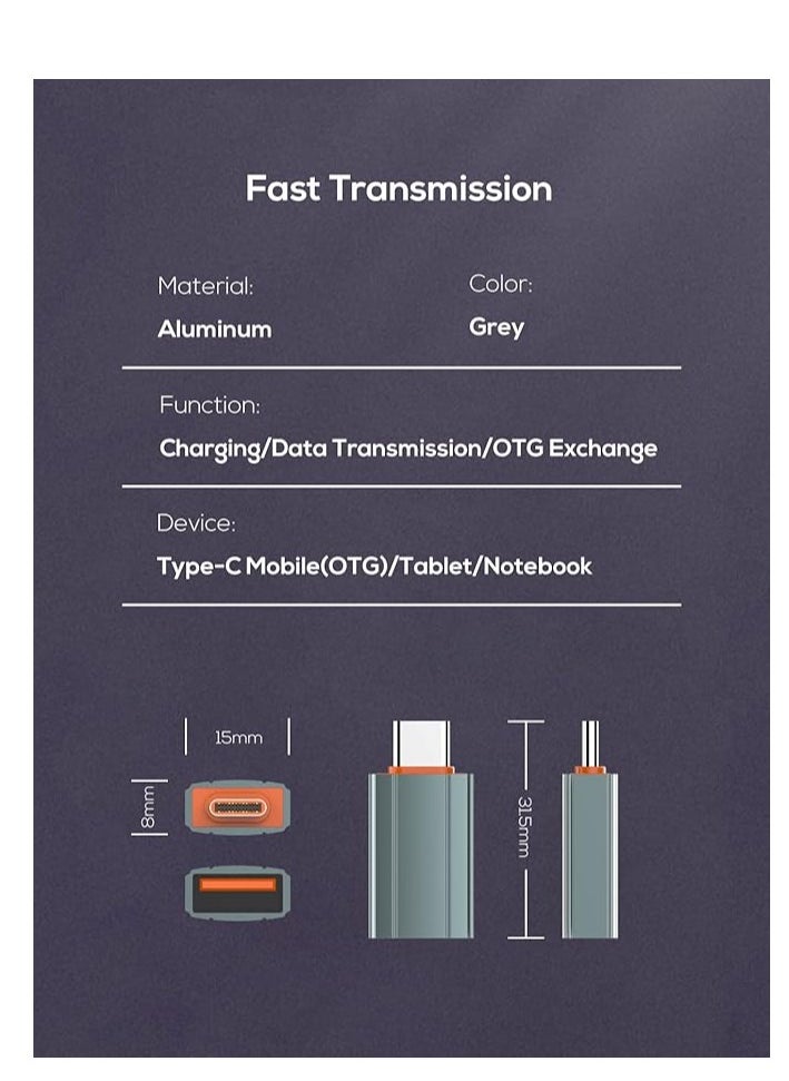 YUNSYE USB to Type-C Adapter, 10Gbps Transfer OTG,Compatible for Mobile/Tablet/Notebook/iPhone 15 16 Pro Max/iPad  - Image 2