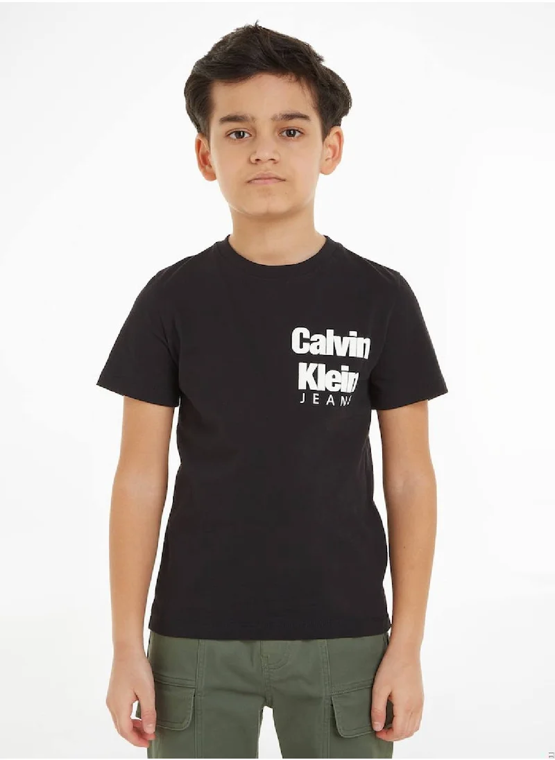 Calvin Klein Jeans Calvin Klein Jeans Kids, Boys' T-Shirt - Casual Tops - Cotton , Black