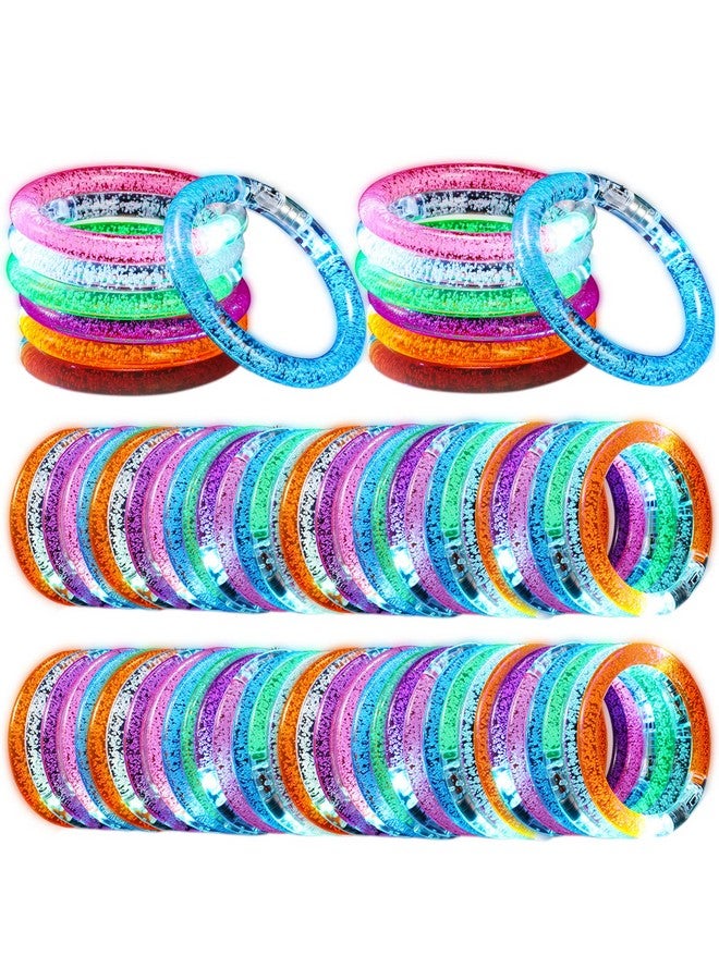 Junkin 100 Pieces Glow Sticks Bracelets Glow In The Dark Bracelets 6 Color Led Bracelets Flashing Light Up Bracelet Set Neon Party Supplies For Light Up Rave Concert Birthday Carnival Party Favors - Image 2