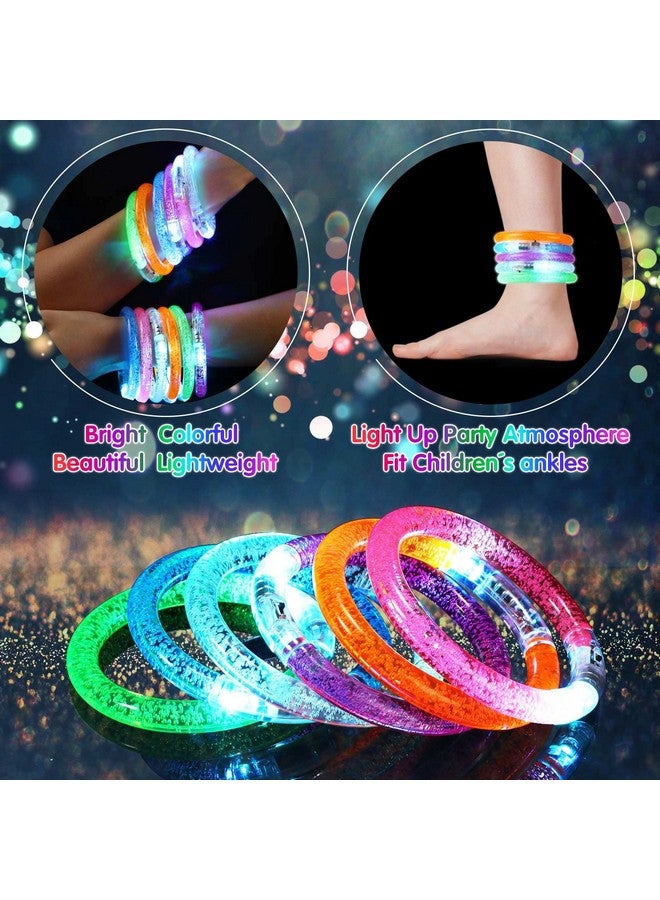 Junkin 100 Pieces Glow Sticks Bracelets Glow In The Dark Bracelets 6 Color Led Bracelets Flashing Light Up Bracelet Set Neon Party Supplies For Light Up Rave Concert Birthday Carnival Party Favors - Image 5