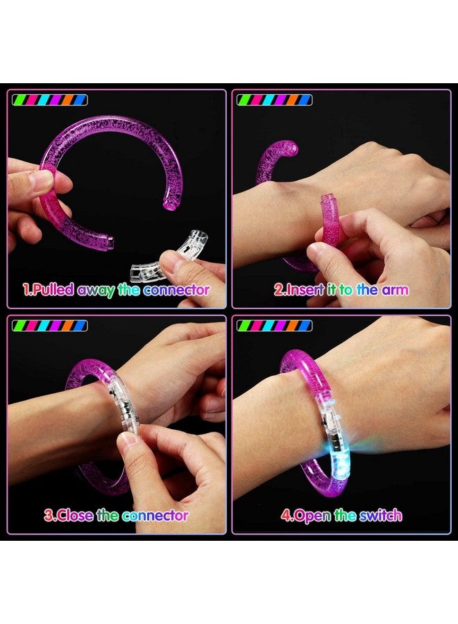 Junkin 100 Pieces Glow Sticks Bracelets Glow In The Dark Bracelets 6 Color Led Bracelets Flashing Light Up Bracelet Set Neon Party Supplies For Light Up Rave Concert Birthday Carnival Party Favors - Image 4