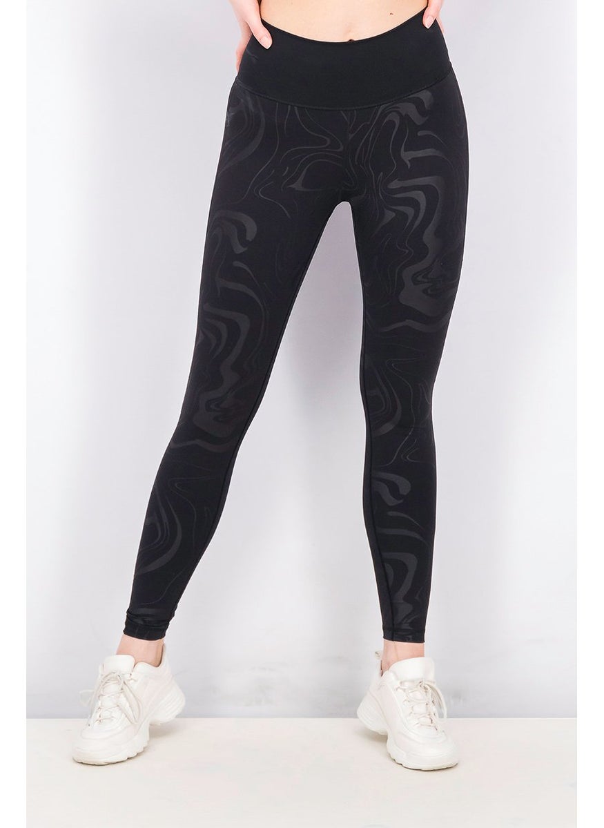 Adidas - Women Printed Long Tight, Black - Image 1