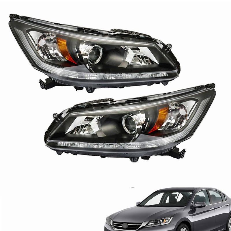 LABLT A Pair Headlight Assembly Replacement for Accord 2013 2014 2015 DRL Headlights Set Driver and Passenger Side HO2502156