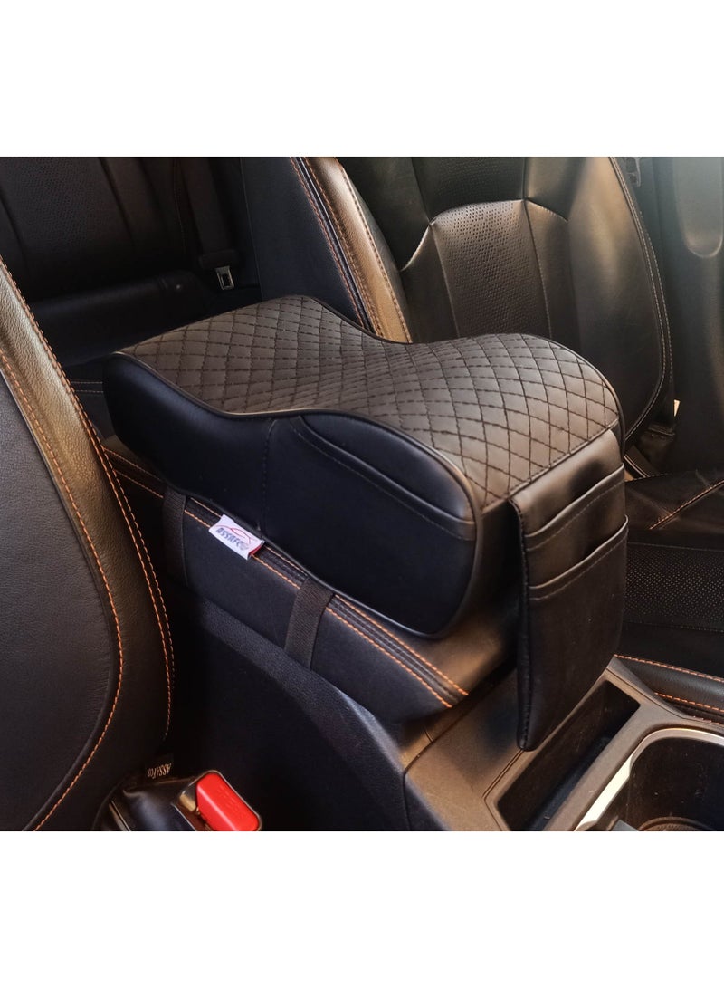 عسافكو  مسند الذراع الطبي لمخدع السيارة فوم طبي من عسافكو تطريز مربعات