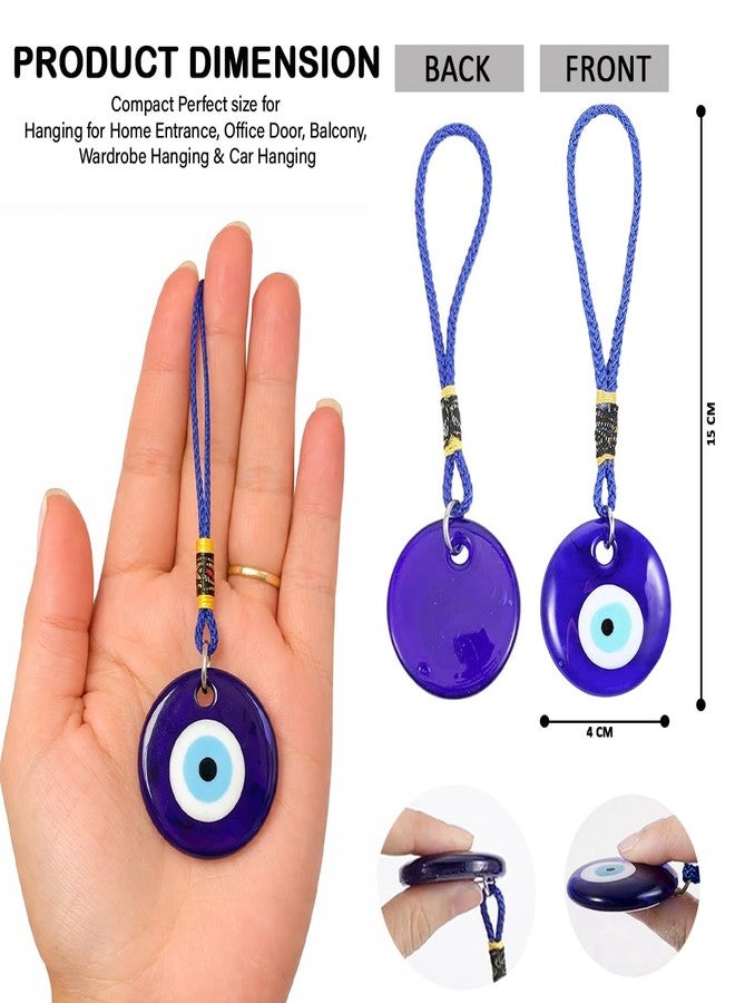 PACKNBUY Evil Eye Hanging for Home Office Entrance Main Door Nazar Battu Protection Good Luck Prosperity Sturdy Blue String Turkish Evil Eye Vastu Feng Shui Car Charm - Image 2