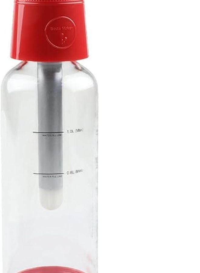 Portable Soda Maker Accessory 1000ml Compact Dual Lid For Fizzy Juices Red - Image 4