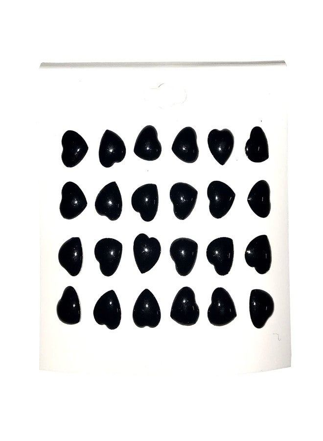 IGNOTO (Pack of 12 Pair) Stylish Fiber Small Stud Earrings with Plastic Back for Women & Girls || ERNG-FBR01_BLK.HRT - Image 1