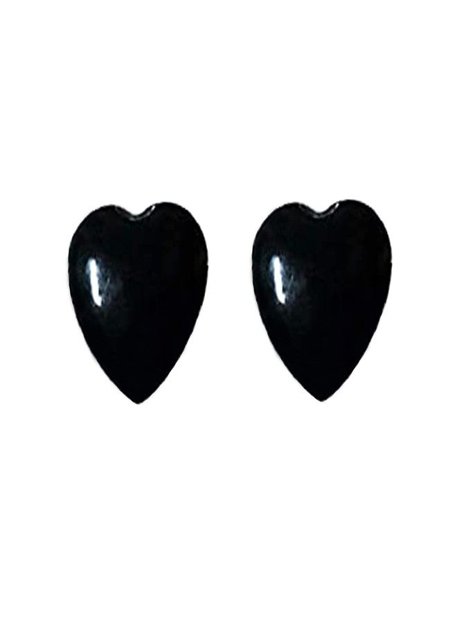 IGNOTO (Pack of 12 Pair) Stylish Fiber Small Stud Earrings with Plastic Back for Women & Girls || ERNG-FBR01_BLK.HRT - Image 3