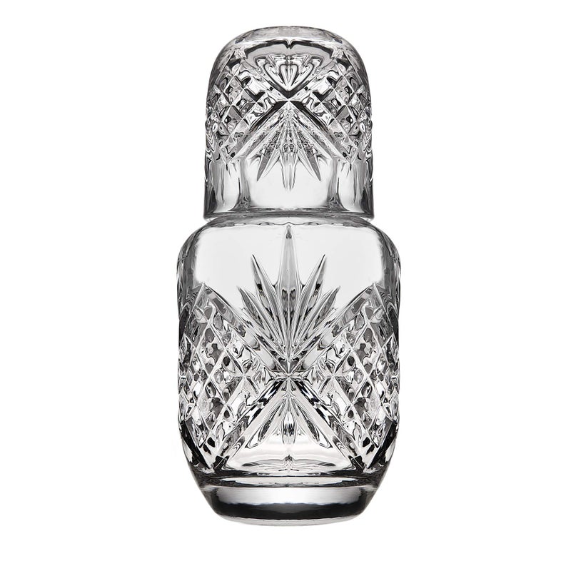 Lefonte Lefonte Crystal Bedside Night Carafe Pitcher and Water Glass Tumbler Set Bedroom Nightstand Water Pitcher and Cup Set 
