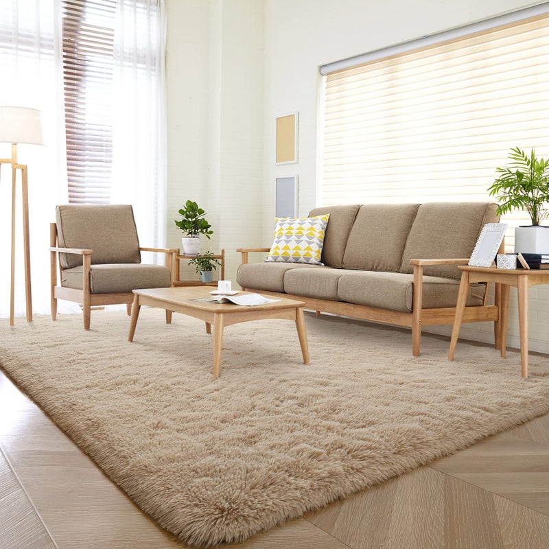 DETUM 2X3 Rug Small Beige Rug Light Tan Fluffy Rugs for Bedroom Kicthen Entryway Hallyway Washable Area Rug Super Soft Throw Rug Room Decor Plush Rugs Kids and Pets Friendly - Image 4