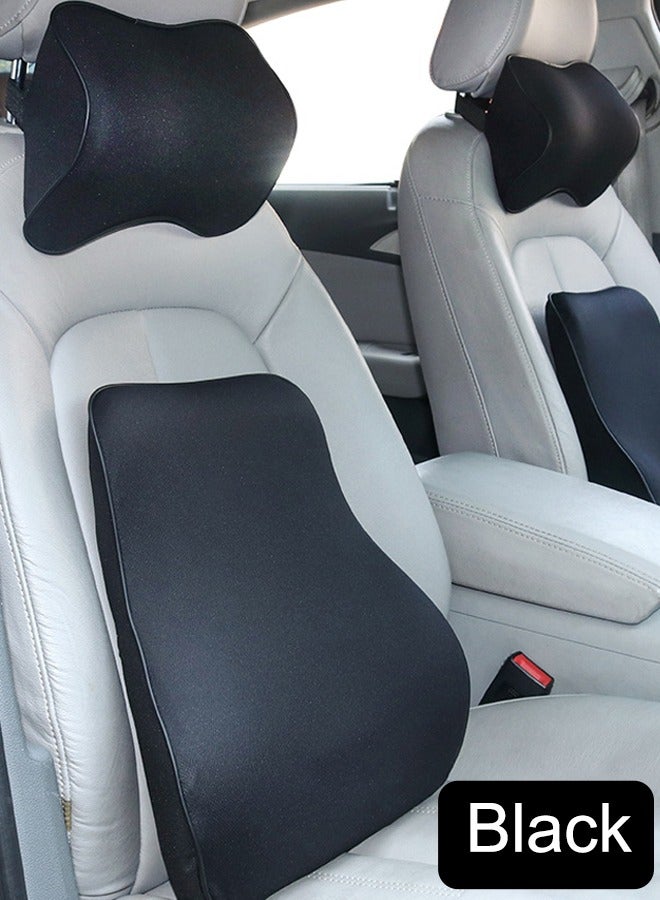 Generic Car Backrest Cushion Lumbar Support Car Neck Pillow Kit  High Rebound Car Seat Cushion Memory Foam  Ergonomic Design  Improves Vision Posture Universal Car Seat - Image 1