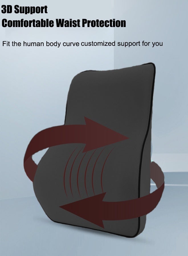 Generic Car Backrest Cushion Lumbar Support Car Neck Pillow Kit  High Rebound Car Seat Cushion Memory Foam  Ergonomic Design  Improves Vision Posture Universal Car Seat - Image 3