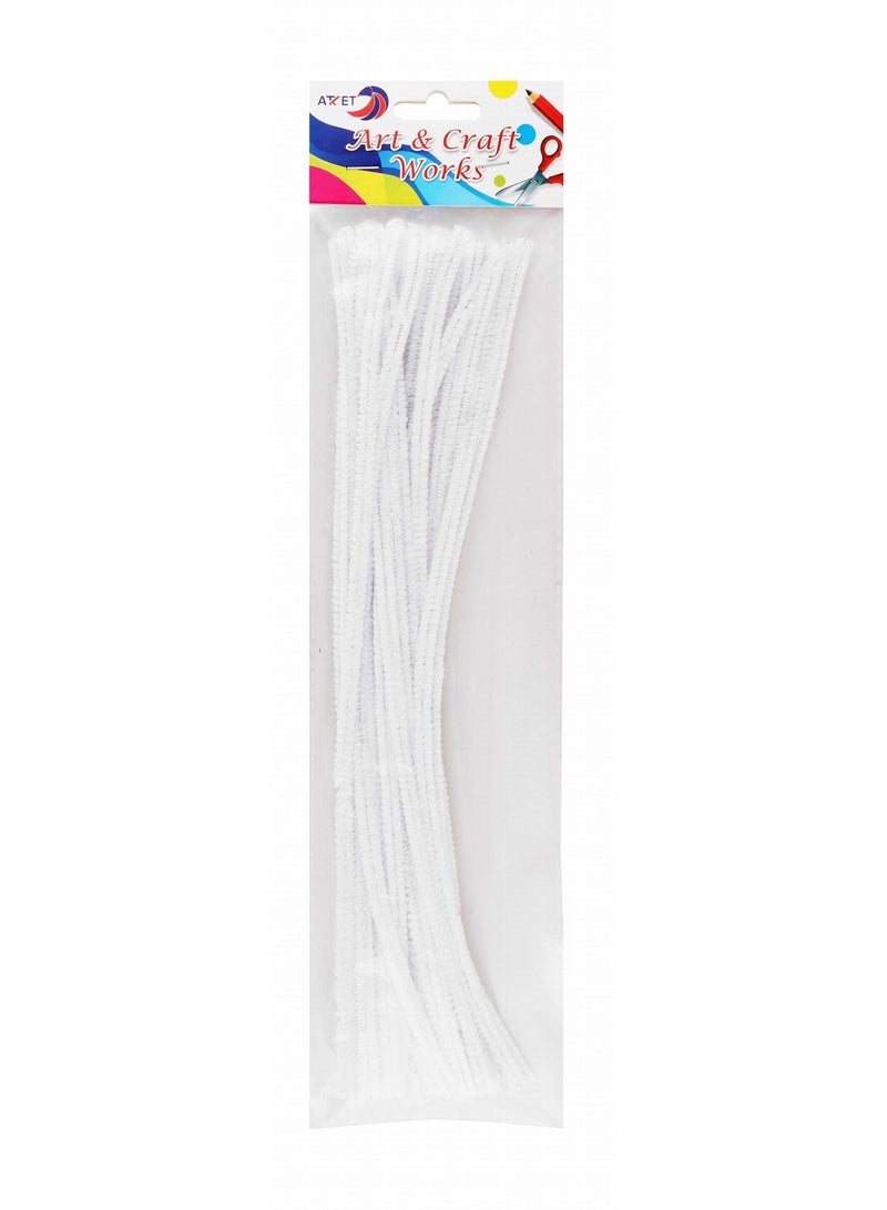 ATKET 20-Piece Pipe Cleaners 30cm Size White - Image 1