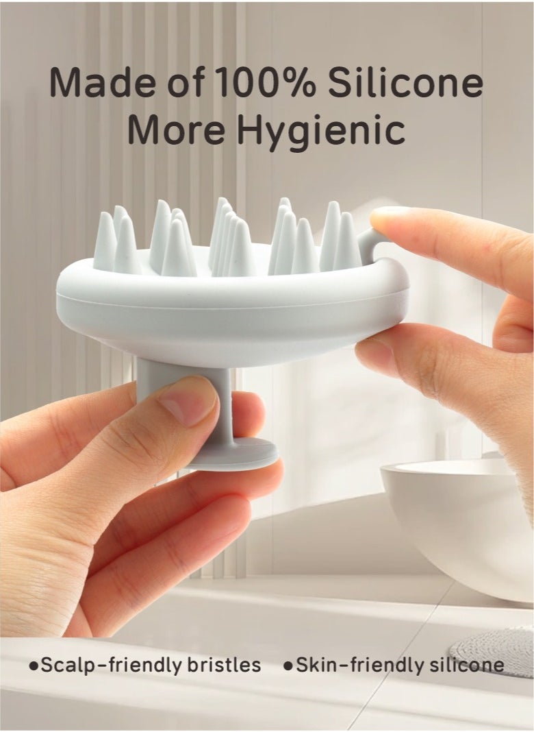 HieerBus - Scalp Massager Shampoo Brush,Hair Scrubber with Soft Silicone Bristles, Scalp Exfoliator Brush Dandruff Removal Shampoo Brush for Wet Dry Scalp Care - Image 1