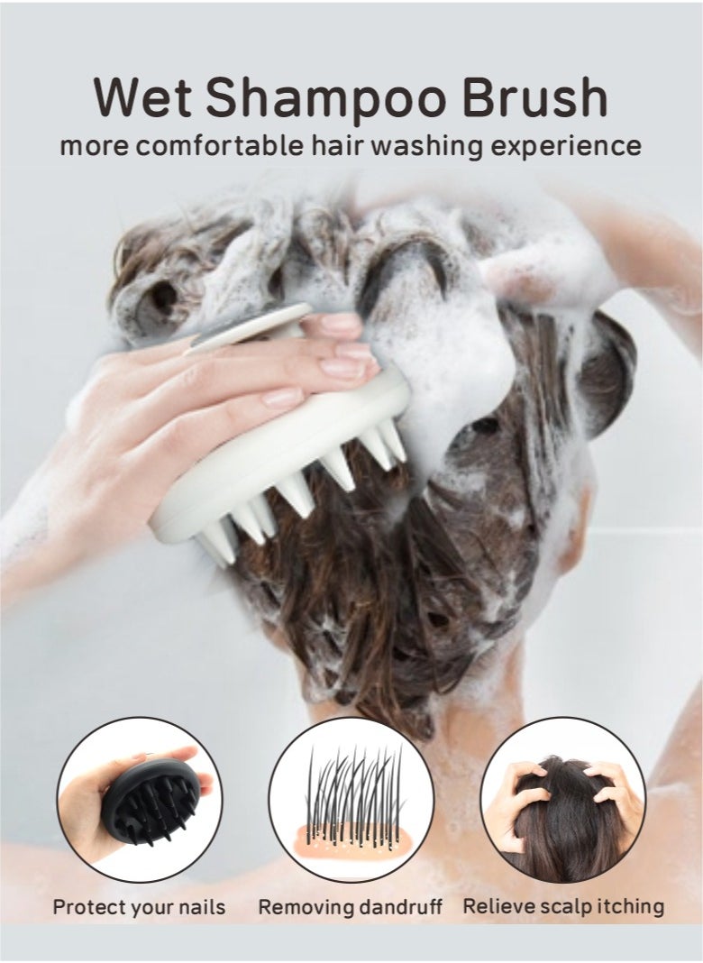 HieerBus - Scalp Massager Shampoo Brush,Hair Scrubber with Soft Silicone Bristles, Scalp Exfoliator Brush Dandruff Removal Shampoo Brush for Wet Dry Scalp Care - Image 1