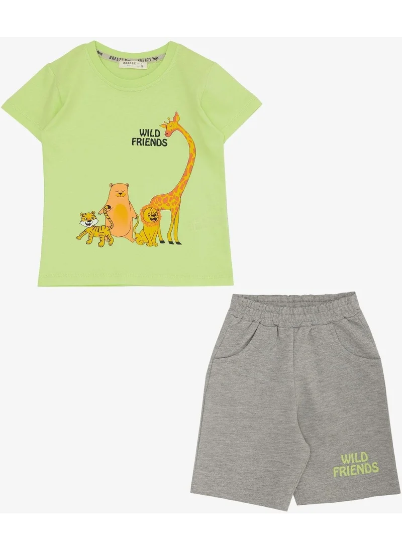 بريز Baby Boy Shorts Set Strong Friends Themed 9 Months-3 Years, Pistachio Green