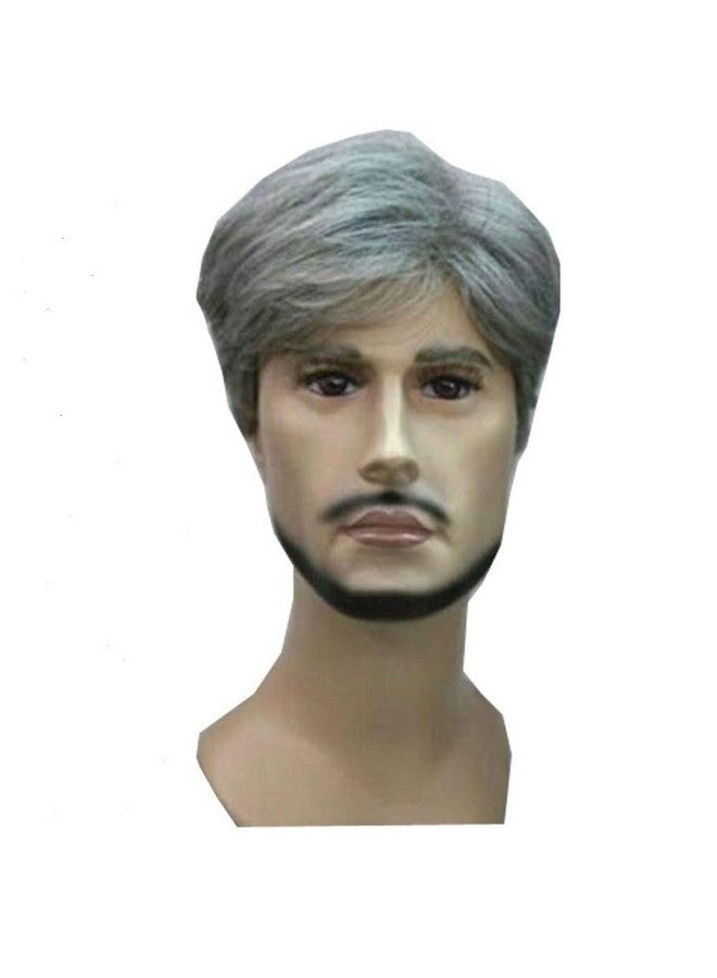 KOLIGHT Olight Hot Fashion Short Curly Gray Gloomy Flaxen Men Wigs Natural Looking Synthetic Hair Wig - Image 1