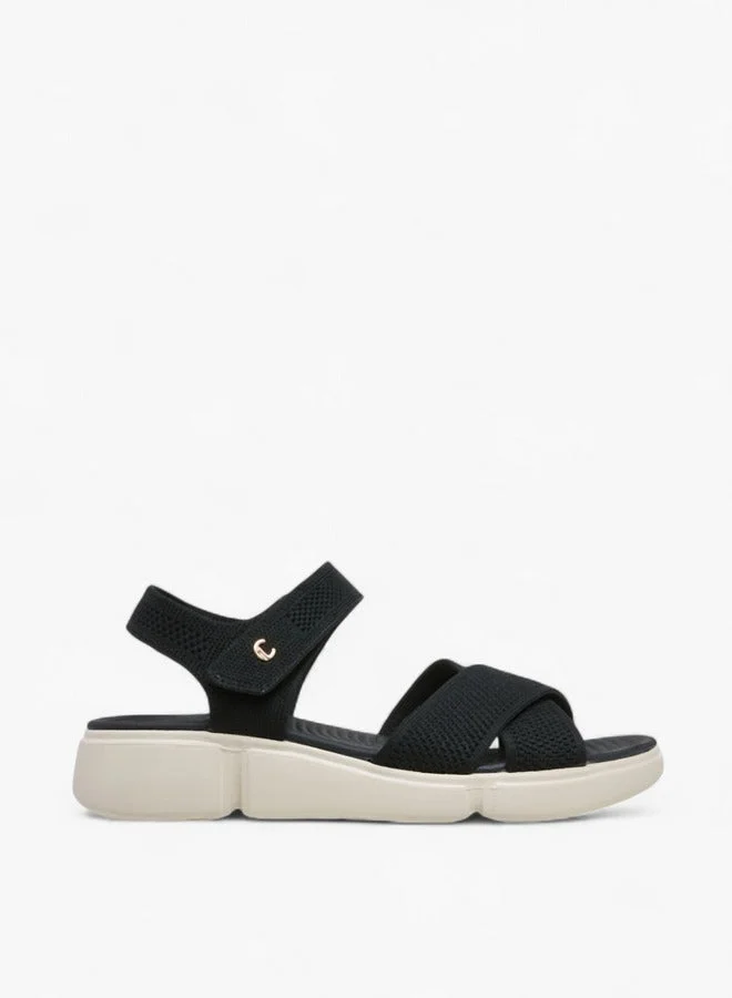 Le Confort Flyknit Cross Strap Comfort Sandals with Hook and Loop Closure