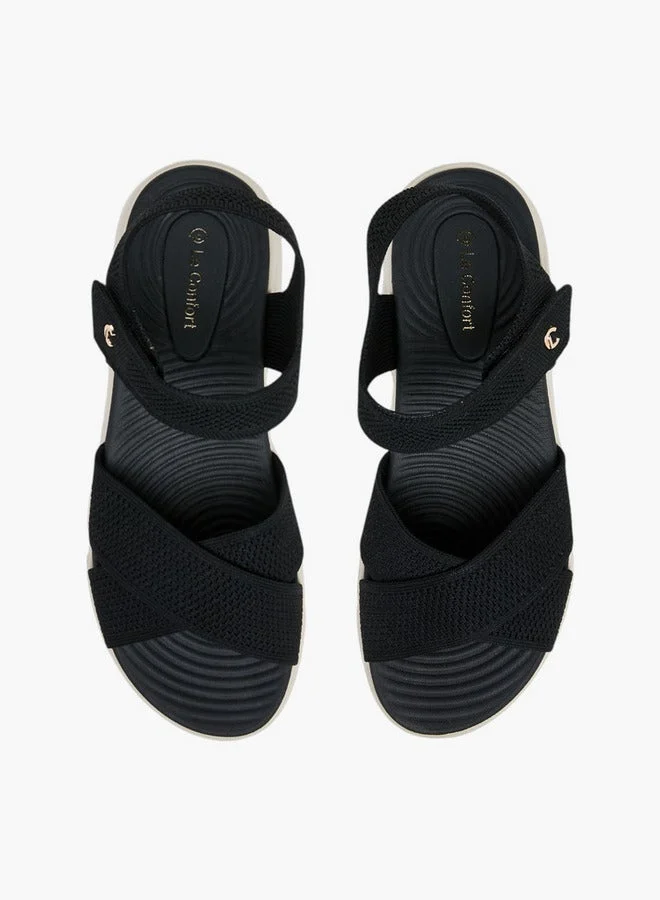 Le Confort Flyknit Cross Strap Comfort Sandals with Hook and Loop Closure