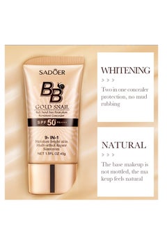SADOER BB Cream with SPF 50, 9 in 1 BB Cream Sunscreen SPF 50 Waterproof Sweatproof, Foundation Full Coverage Tinted Moisturizer, Facial Concealer for Oily Skin, Dry Skin 40g  - Image 4