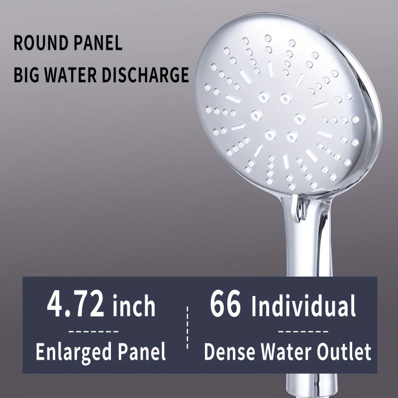 Chrome Shower Slide Bar Set With High Pressure Handheld Spray - Image 3