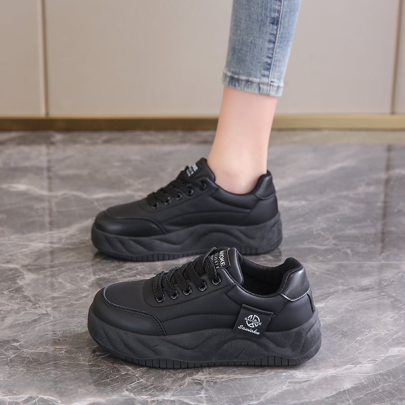 Women'S Shoes All Black Sneaker Women'S Work Shoes Kitchen Restaurant Soft Sole Foot Work Shoes Student Sneaker - Image 1