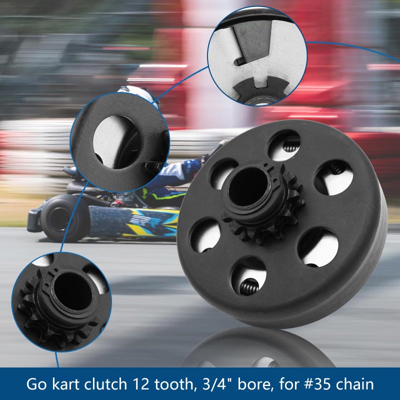 KRGUOD Centrifugal Clutch 3/4" Bore 12 Tooth for #35 Chain, Perfect for Predator 212, Honda GC GX Engines and Most 2-6.5HP Small Engines. Fit for MiniBike, Go Kart, Lawnmower, Included Bolt and Washer Kit. - Image 2