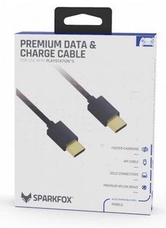 SparkFox Premium Braided Data and Charge Cable Type-C to Type-C For PlayStation 5