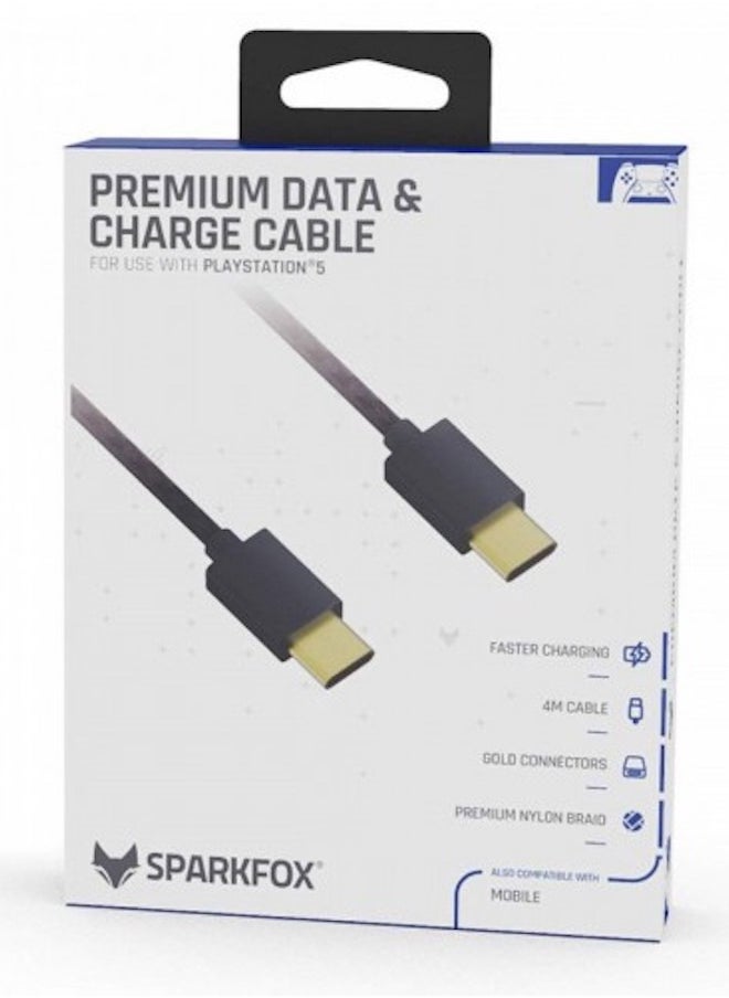 SPARKFOX SparkFox Premium Braided Data and Charge Cable Type-C to Type-C For PlayStation 5  - Image 1