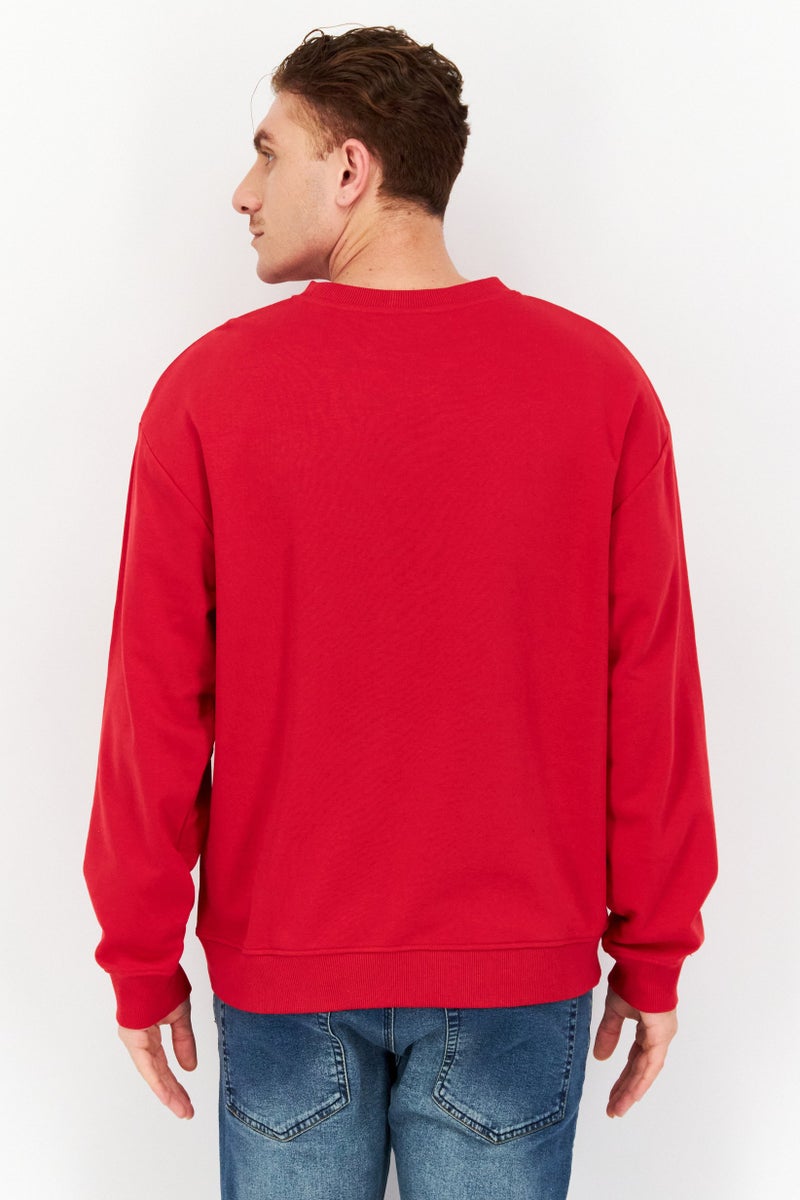 MARVEL Men Crew Neck Long Sleeve Graphic Print Sweatshirt, Red - Image 2