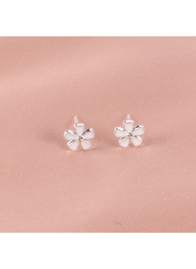 Generic Small Earring for Baby - White Flower 