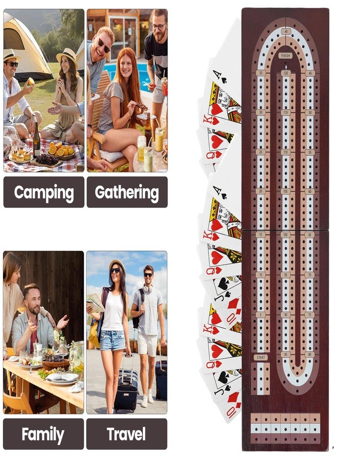 AIGOMC Cribbage Board Game Set, Magnetic Lock & Built-in Storage - 3-Track Foldable Portable Travel Board for Family & Adults to Boost Logic, Focus and Social Fun - Image 5