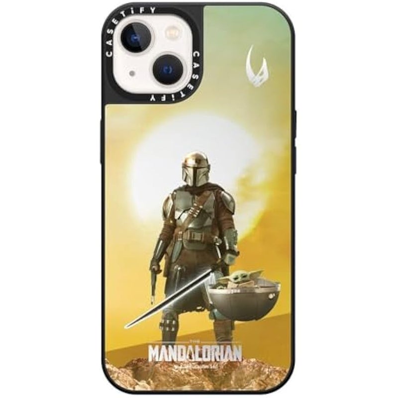 كاستيفي كاسيتي حافظة ايفون 13 ميرور 【ماندالوريان كو-لاب / حماية من السقوط بطول 5 أقدام/متوافق مع ماج سيف】 - عشيرة اثنين - فضي على اسود - Image 2