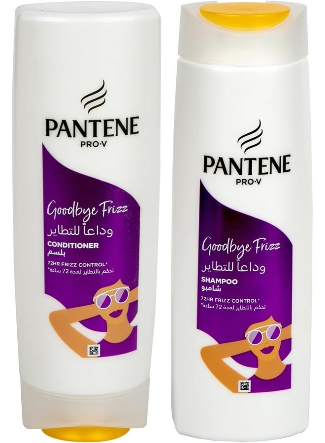 Pantene شامبو بانتين برو-في وداعًا لتجاعيد الصيف مع تحكم في التجاعيد لمدة 72 ساعة، 400 مل + بلسم 360 مل - Image 1