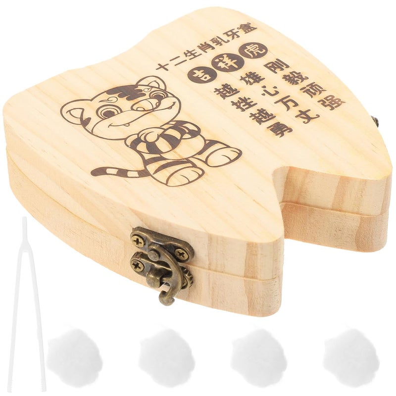 Holder and Fetal Hair Keepsake Box for Boys and Small Wooden Storage Organizer with Design and Hair Memory Collector for Keepsake - Image 1