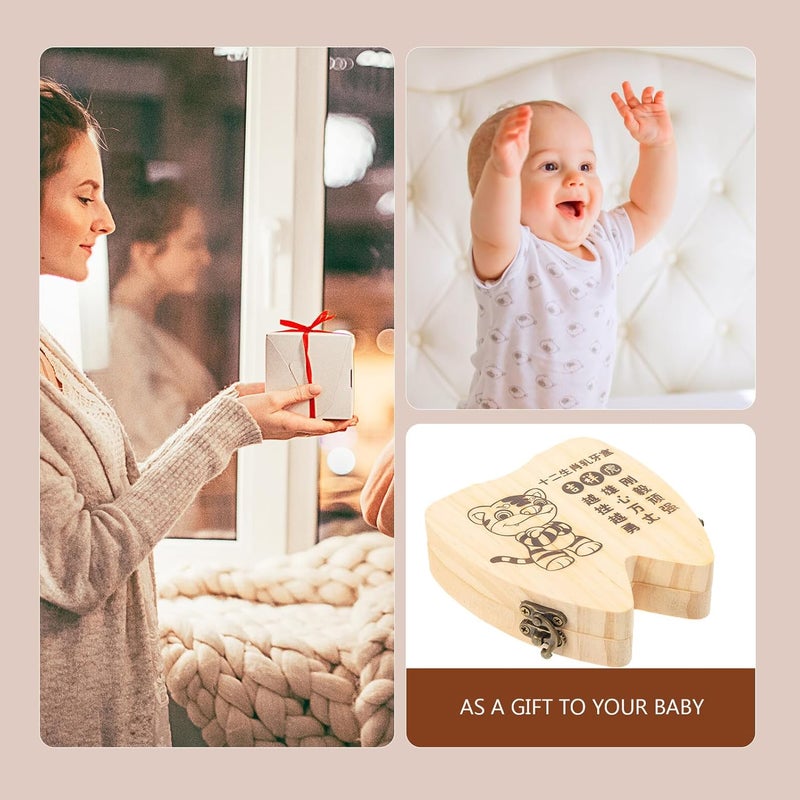 Holder and Fetal Hair Keepsake Box for Boys and Small Wooden Storage Organizer with Design and Hair Memory Collector for Keepsake - Image 5