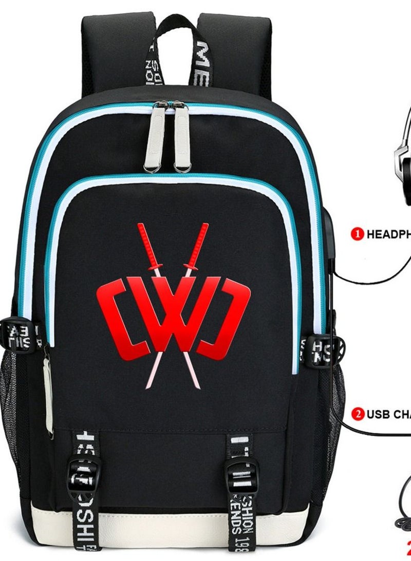general Chad Wild Clay Printed Backpack with USB Charging Port - Image 1