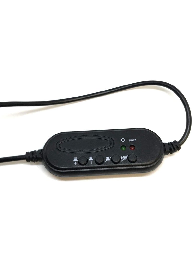 سماعة رأس للألعاب USB تُثبّت على الرأس لأجهزة الكمبيوتر المحمولة والشخصية، مزودة بميكروفون وسماعات رأس ستيريو سلكية - Image 3