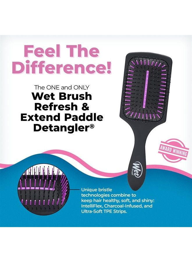 Wet Brush Refresh and Extend Detangler Hair Brush, Black - Detangling Brush with Charcoal Infused Ultra-Soft IntelliFlex Bristles For All Hair Types - Removes Dirt, Excess Oils & Impurities