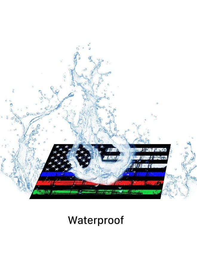 Creatrill Reflective Tattered Thin Blue Red Green Line Decal Matte Black Â€“ 3 Packs 3X5 In. American Usa Flag Decal Stickers For Cars, Trucks, Hard Hat, Support Police Fire Officers Military Troops - Image 5